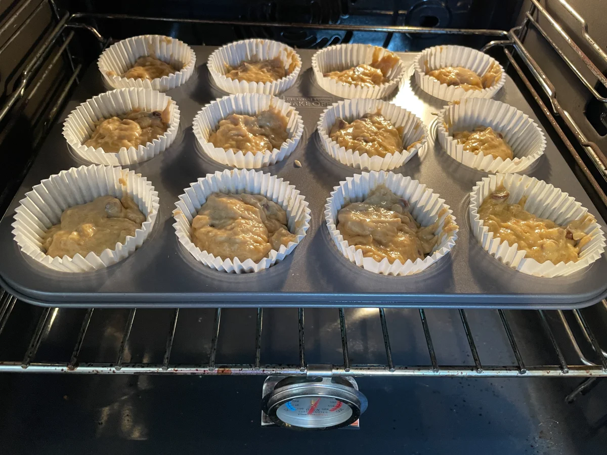 Baking the muffins