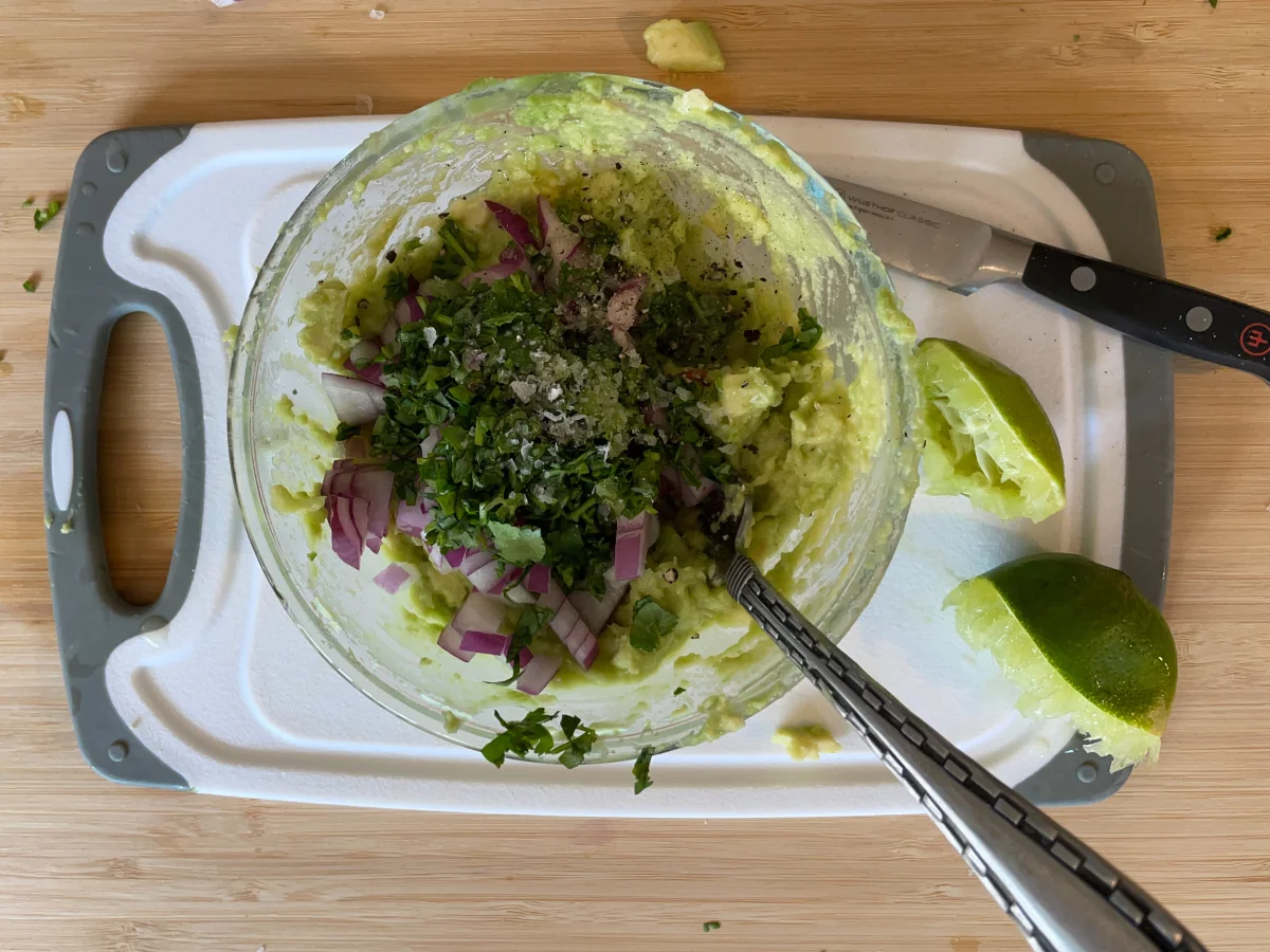 Guacamole with added salt and lime