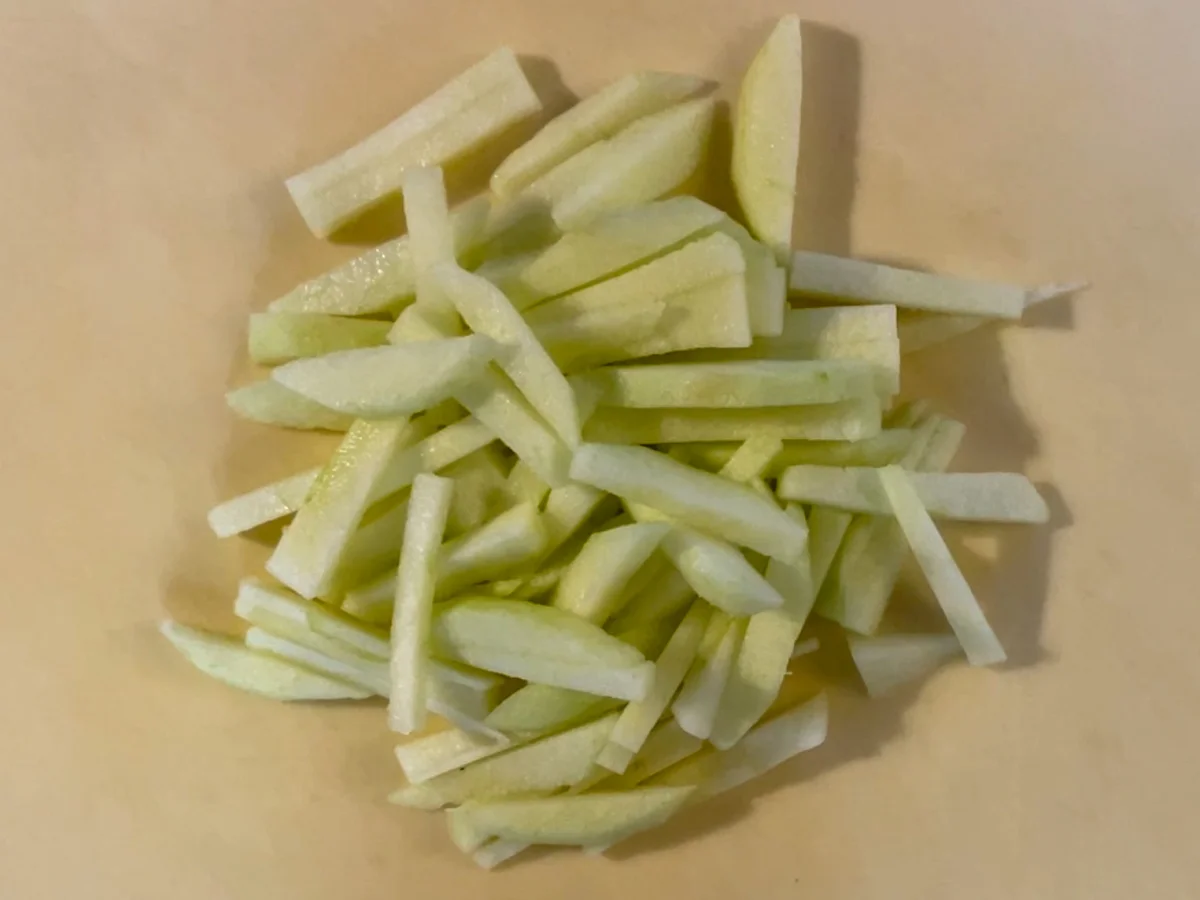 Julienned apples