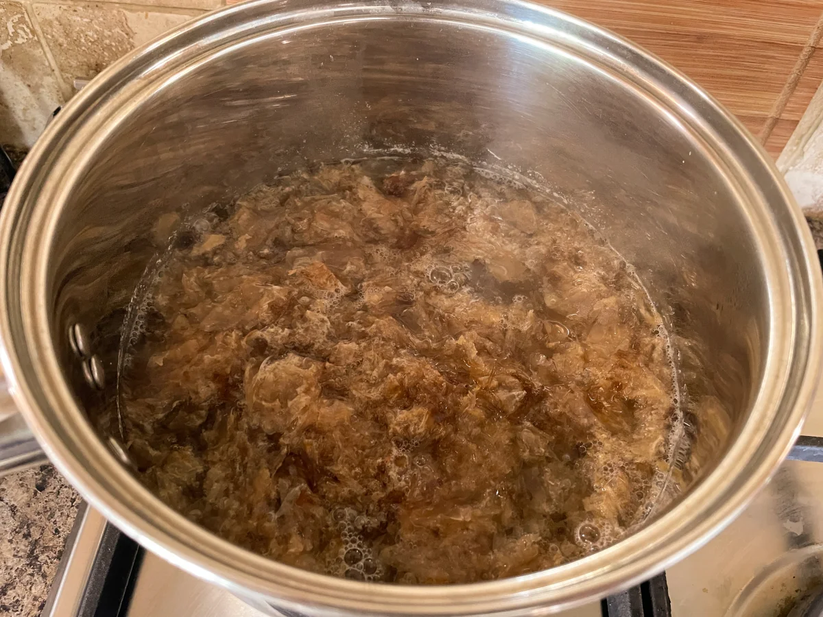 Katsuobushi in a saucepan