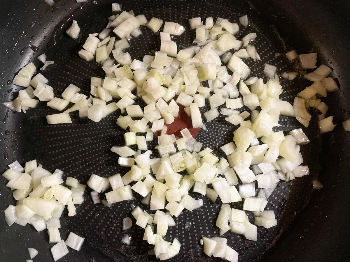 Onions being fried