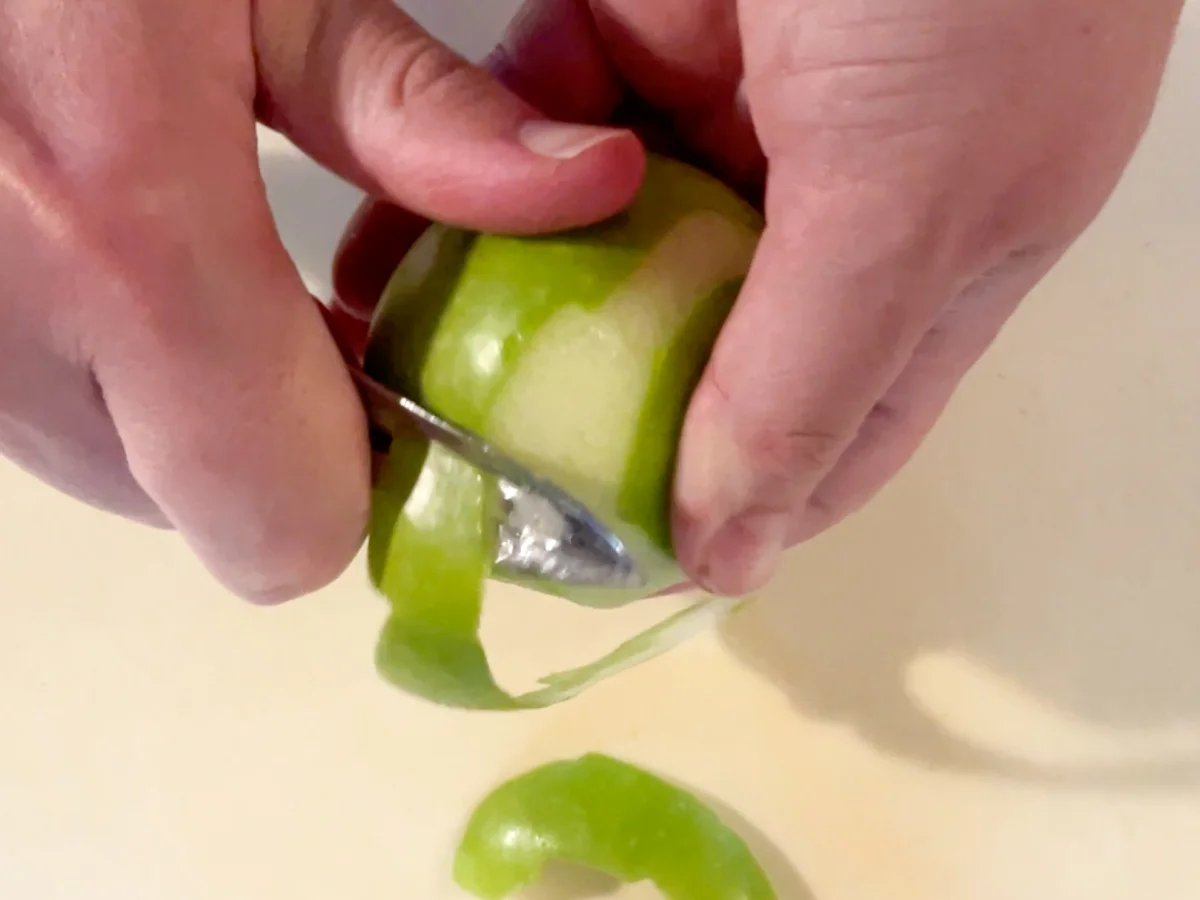 Peeling an apple