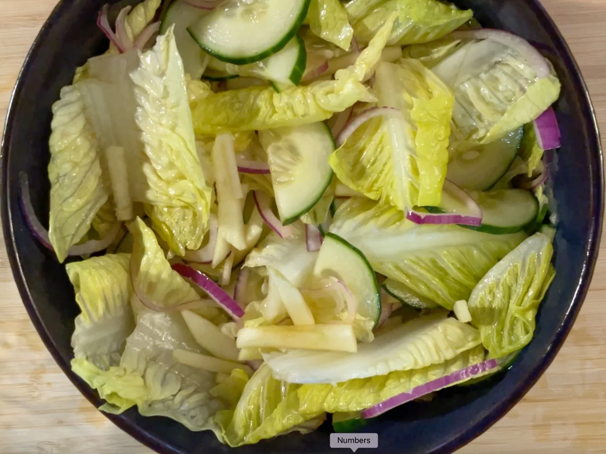 Salad after being mixed