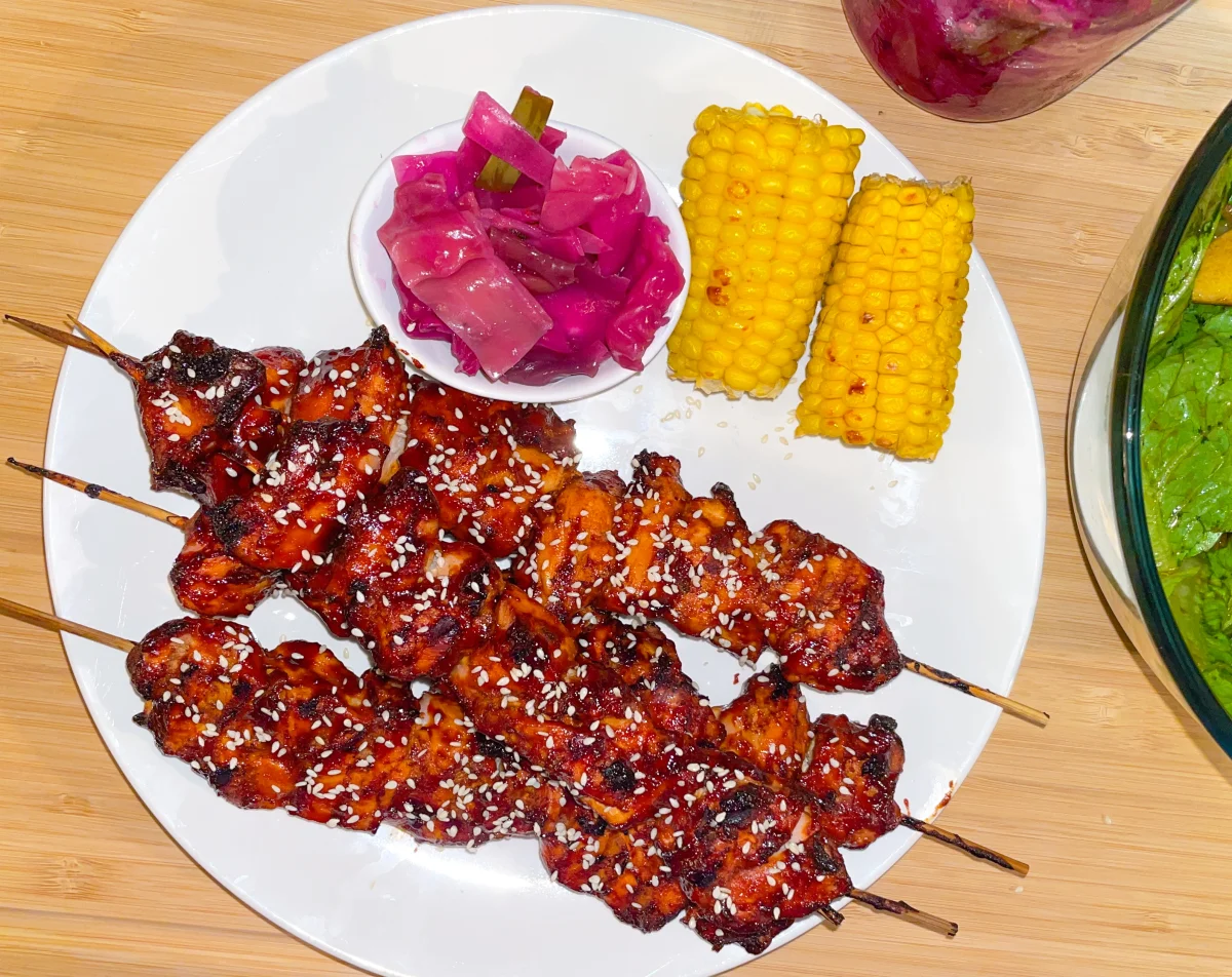 Sticky Korean Chicken Skewers